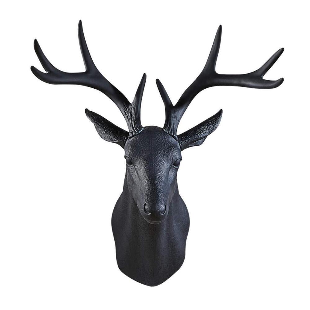 4441 20 inch Large Wall Charmers Black Faux Deer Head Faux Taxidermy Animal